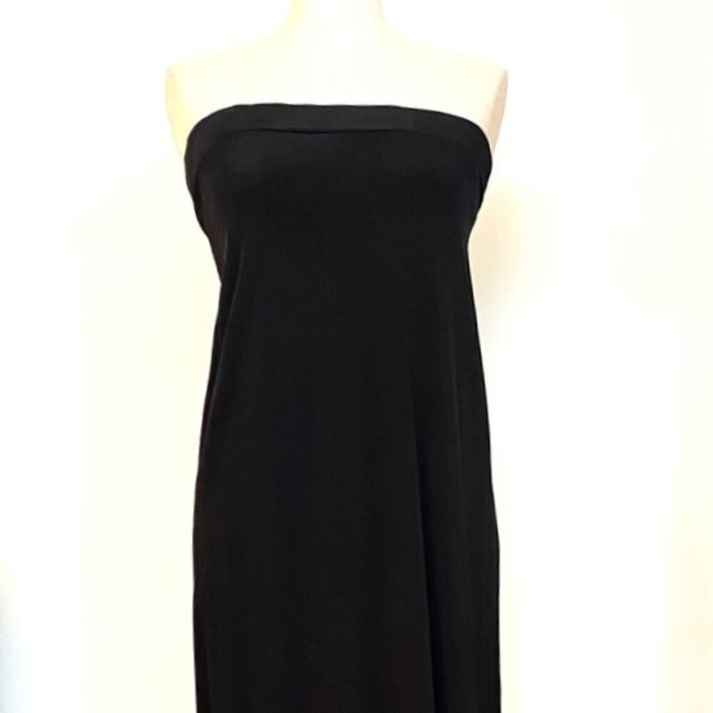Byproduct Black Strapless Floor-Length Dress